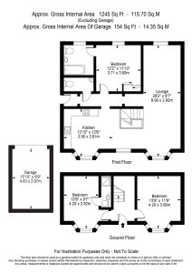 Two-storey house and garage floor plan blueprint.
