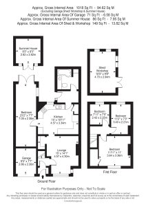 Two-storey house floor plan with garage, summer house.