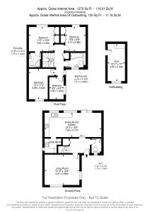 House floor plan with labelled rooms and dimensions.