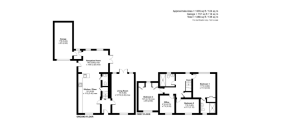 Detailed house floor plan with room dimensions.
